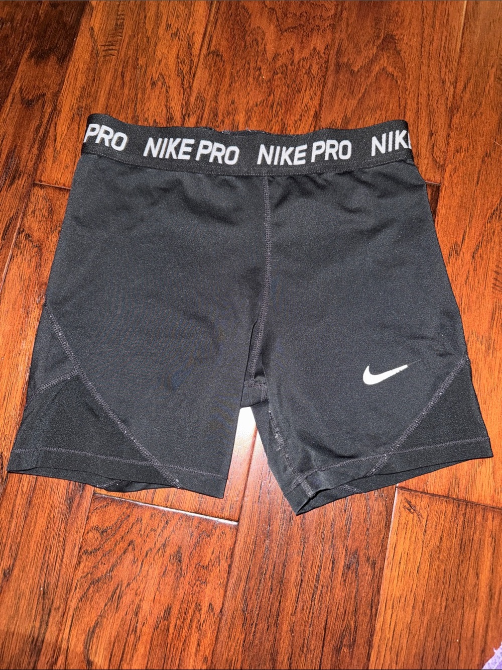 Nike Black Compression Training Shorts with White Swoosh